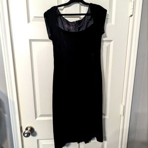 Ralph Lauren Vintage Velvet Black Mini Dress Cap Sleeves Formal